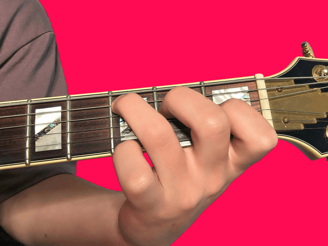 E69 guitar chord with finger positions