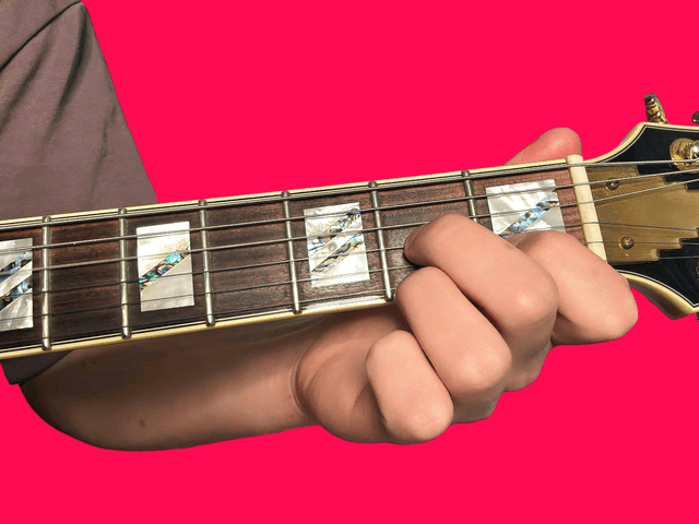 D7 guitar chord with finger positions