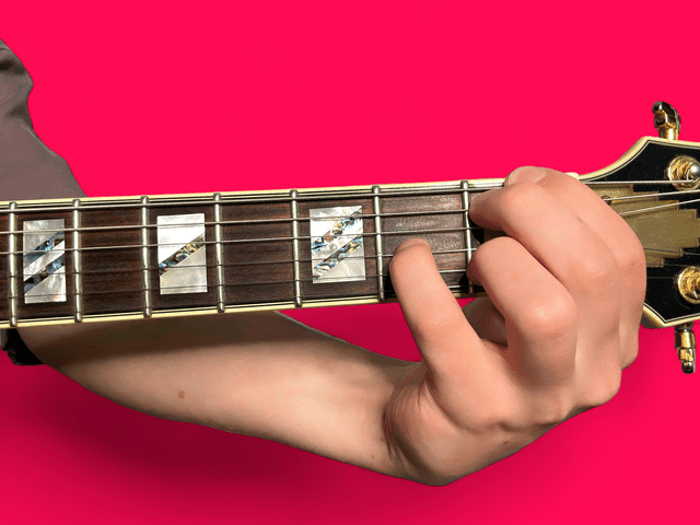 Bbmaj9 guitar chord with finger positions