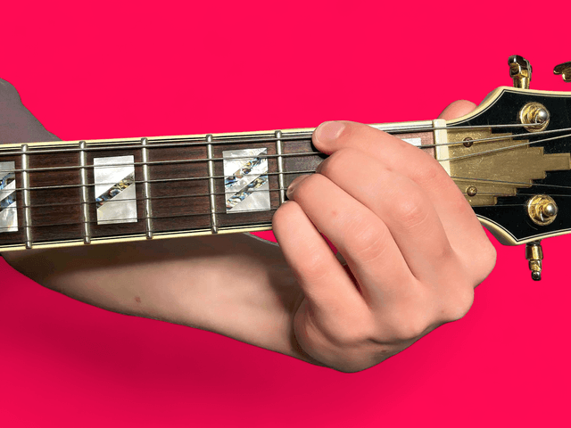 A major over F# guitar chord with finger positions