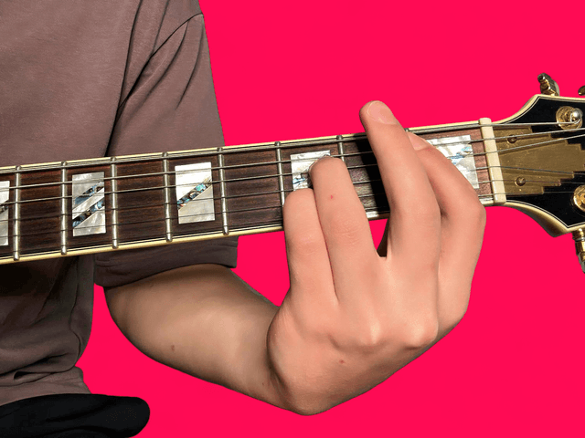 Bb7 guitar chord with finger positions