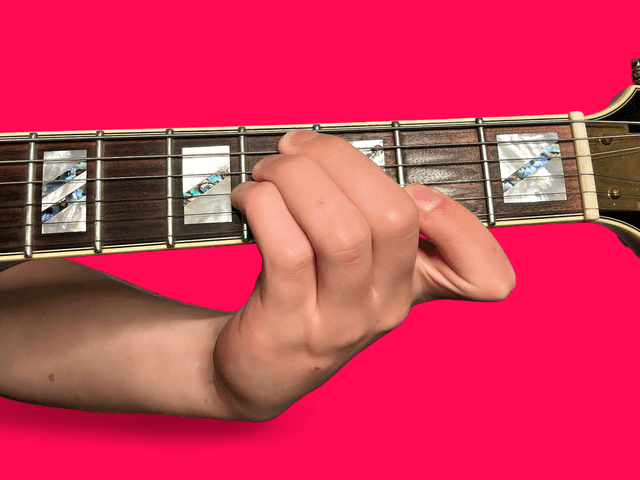 C#7sus4 guitar chord with finger positions