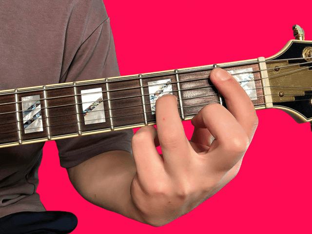 Bb11 guitar chord with finger positions