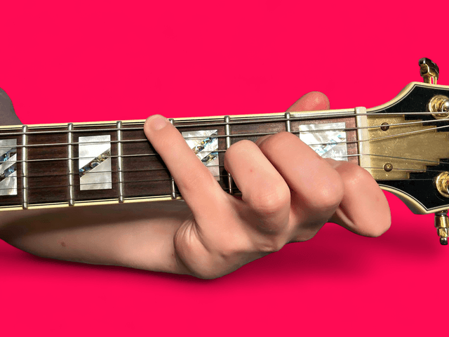 A minor over G# guitar chord with finger positions