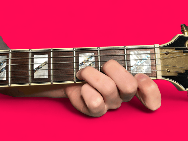 D minor guitar chord with finger positions