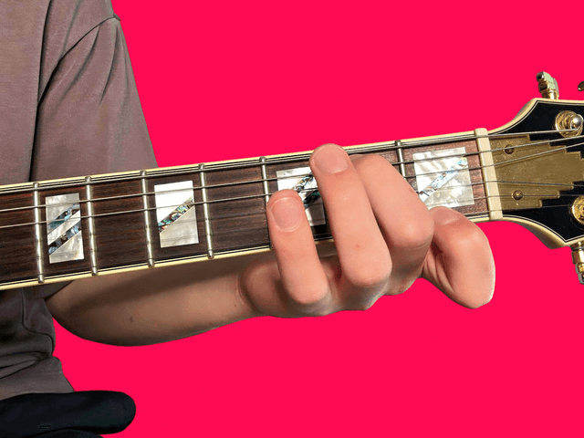 Bdim guitar chord with finger positions