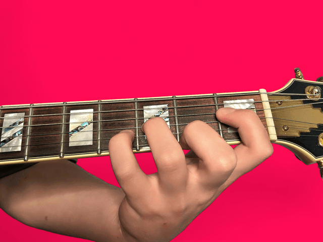 Eb minor guitar chord with finger positions