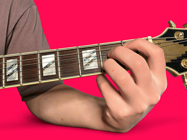 Bbdim7 guitar chord with finger positions