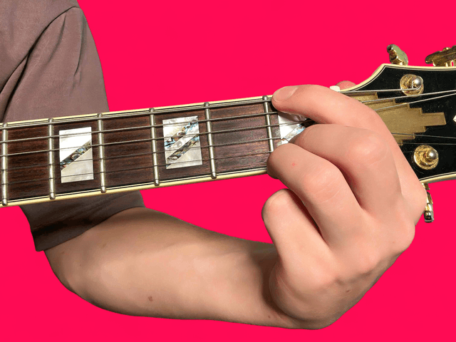 F69 guitar chord with finger positions