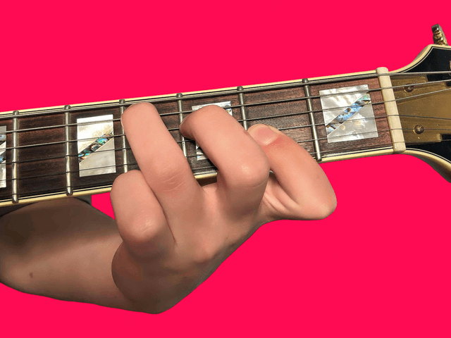 C#aug guitar chord with finger positions