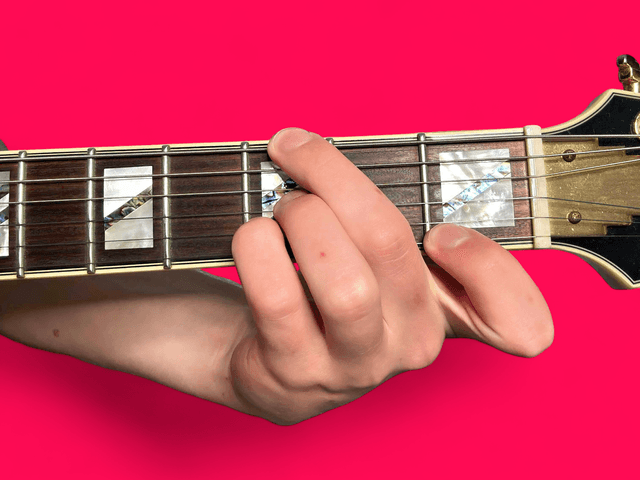 Gm9 guitar chord with finger positions