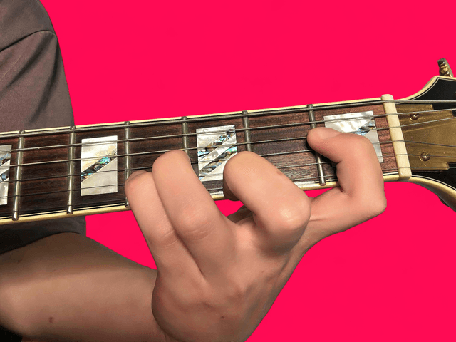 Eb major guitar chord with finger positions