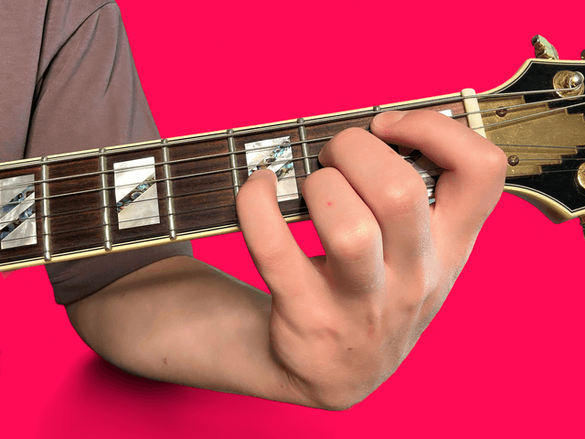 Bbdim guitar chord with finger positions