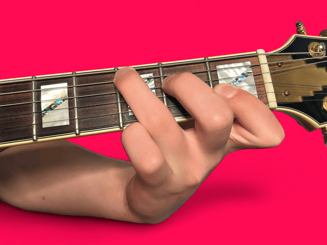 Caug guitar chord with finger positions