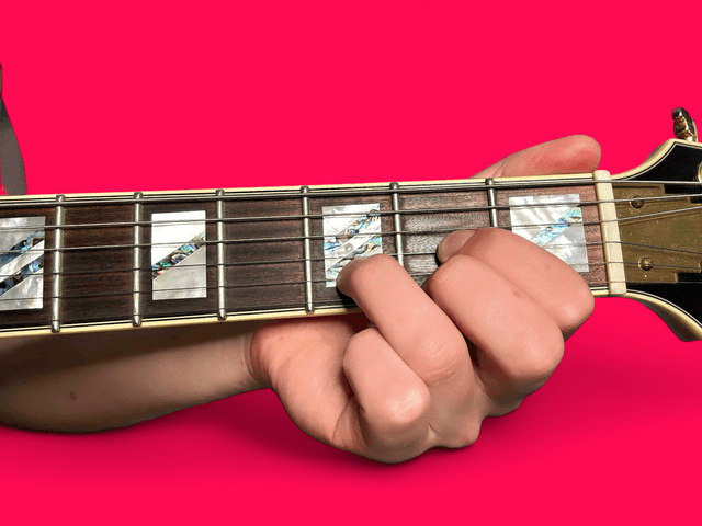 D major over A guitar chord with finger positions