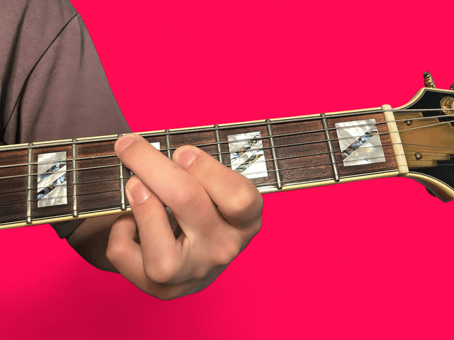 D69 guitar chord with finger positions