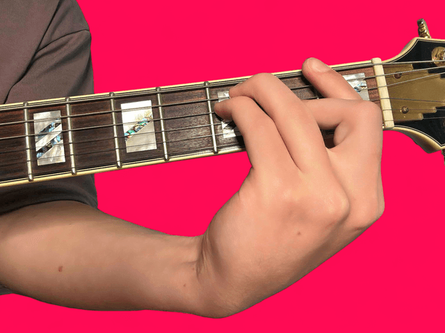 F minor guitar chord with finger positions