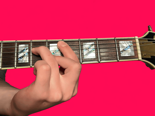 C#m7 guitar chord with finger positions