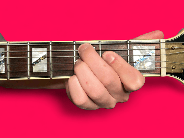 C7b9 guitar chord with finger positions