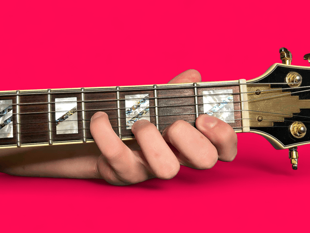 D13 guitar chord with finger positions