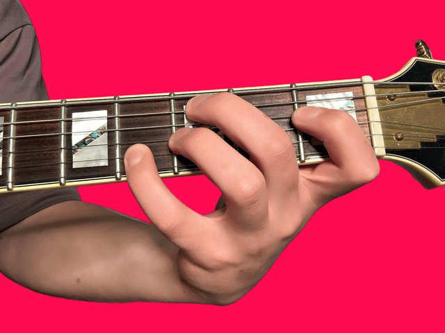 Cm7 guitar chord with finger positions