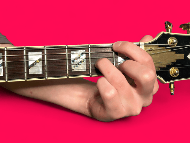 Dm9 guitar chord with finger positions